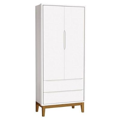 Guarda Roupa Infantil New Classic 2 Portas Branco Com Pés Madeira ? Reller