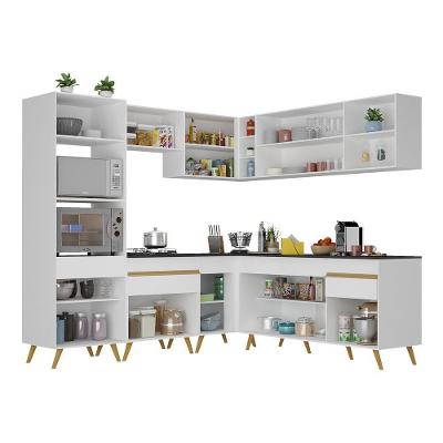 Cozinha Completa De Canto Veneza Gw Mp2045 Com Armário E Balcão Branca