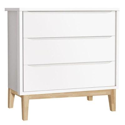 Cômoda Gaveteiro Infantil New Classic Branco Madeira Natural ? Reller