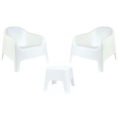 Kit 2 Poltronas Skarpo + Mesa Sunset - Branco Branco
