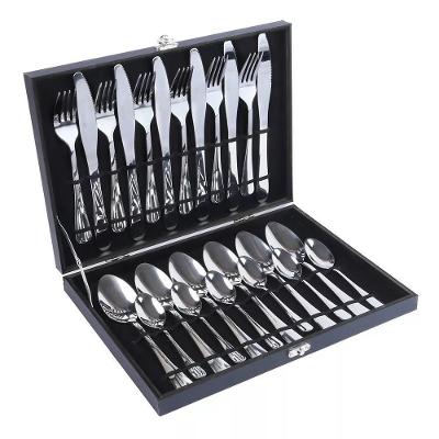 Kit Faqueiro Maleta Premium 24 Peças Conjunto Talheres Inox