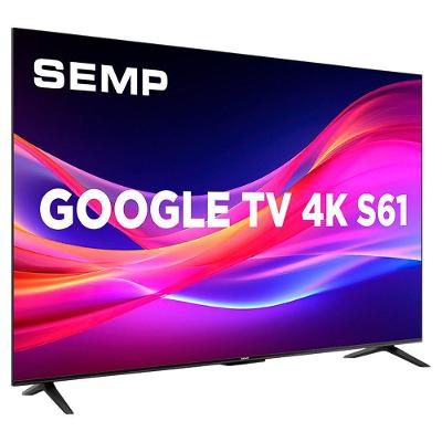 Smart TV Semp 55" LED UHD 4K Googletv WIFI Dual USB 55S61 Preto Bivolt