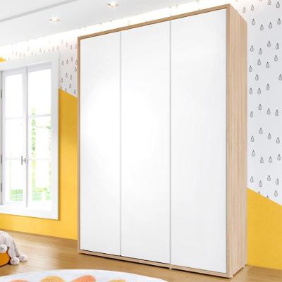 Guarda Roupa Infantil 3 Portas Coleção Wood Divicar Branco Carvalho Treviso