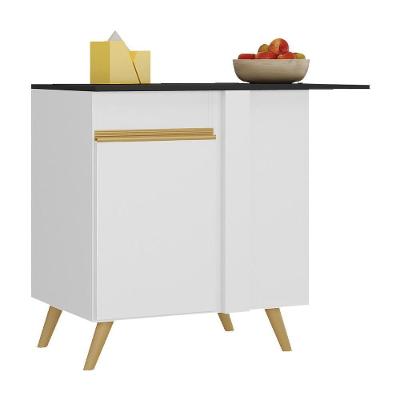 Balcão Cozinha De Canto 1 Porta Veneza Gw Multimóveis Mp3743 Branco