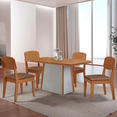 Mesa De Jantar Diane 120cm Tampo Mdf Lam 4 Cadeiras Copper Moderna Tork Naturale Off White