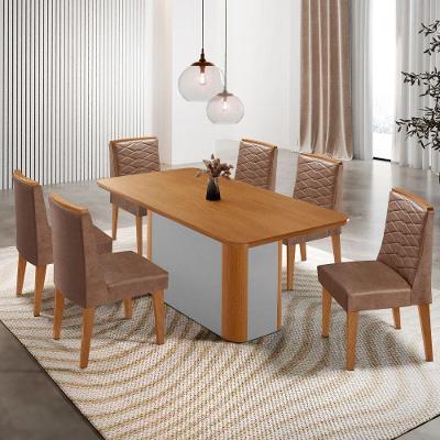 Mesa De Jantar Isadora 180cm Tampo Mdf Laminado Tork Naturale Off White