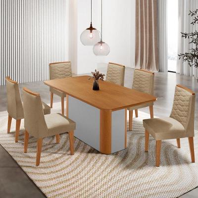 Mesa De Jantar Isadora 180cm Tampo Mdf Laminado Turim 07 Naturale Off White