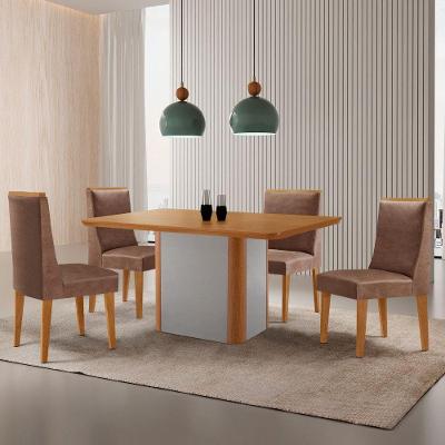 Mesa De Jantar Isadora 120cm Tampo Mdf Laminado Tork Naturale Off White