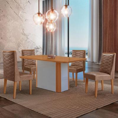 Mesa De Jantar Isadora 120cm Tampo Mdf Laminado Tork Naturale Off White