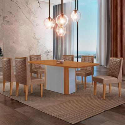 Mesa De Jantar Isadora 180cm Tampo Mdf Laminado Tork Naturale Off White