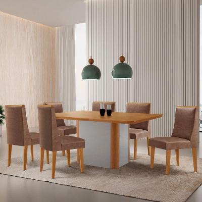 Mesa De Jantar Isadora 180cm Tampo Mdf Laminado Tork Naturale Off White