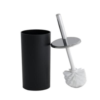 Escova Sanitária Preta Inox Com Suporte De Luxo