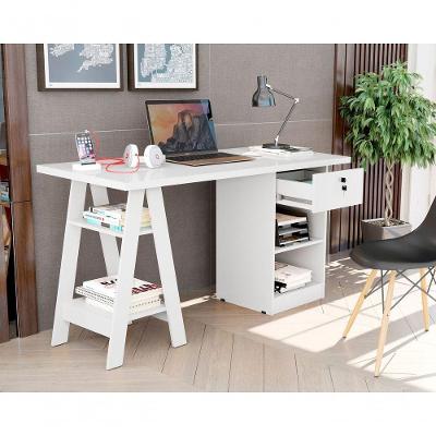 Escrivaninha Para Escritório Ou Quarto Estudos E Computador - Branco