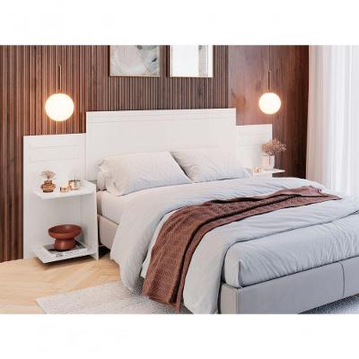 Cabeceira Cama Casal/Queen/Solt: 2 Nichos + Design Ajustável Branco