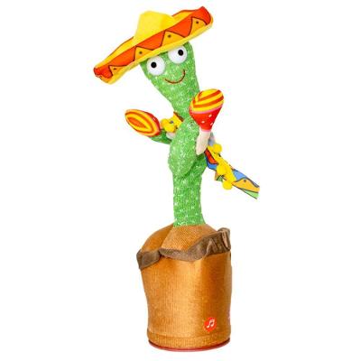 Cacto Dançante Musical Falante Dança Repete Brinquedo Usb Modelo Chocalho