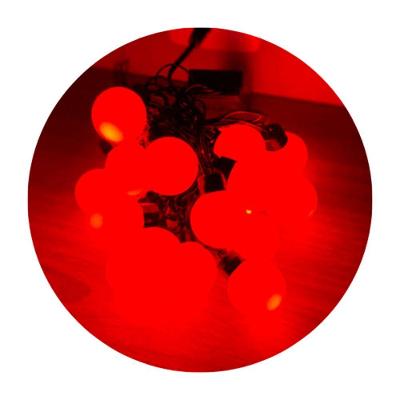 Cordão De Lampadas De Led Formato Bolinhas 4 Metros Luz Fixa Natal Vermelho