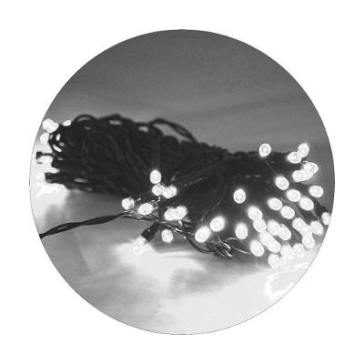 Cordão De Lampadas Led Pisca 10 Metros 80l Carregamento Solar Natal Branco