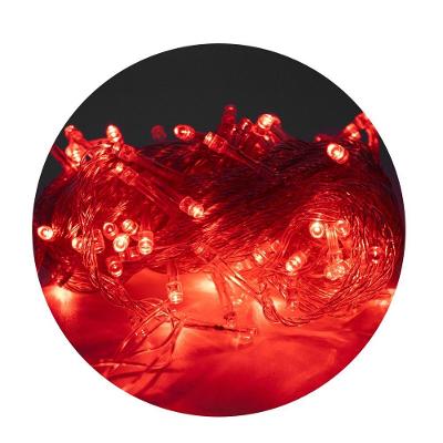 Led Pisca Cordão Com 10 Metros 100 Lampadas Formato Gota Fio Cor Crystal Tomada Luz Natal Ano Novo Vermelho