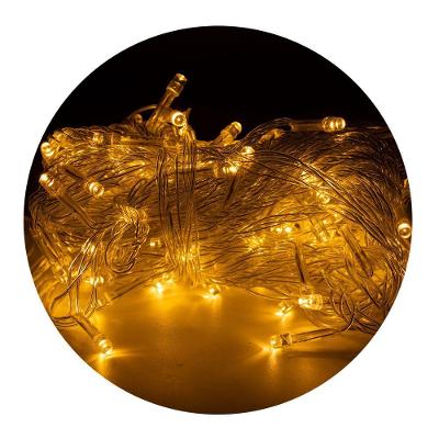 Led Pisca Cordão Com 10 Metros 100 Lampadas Formato Gota Fio Cor Crystal Tomada Luz Natal Ano Novo Branco Quente