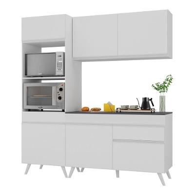 Armário De Cozinha Compacta 182cm Veneza Multimóveis V3694 Branco Branco