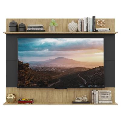 Painel Tv 65´´ Com Prateleiras Amsterdã Preto/rustic