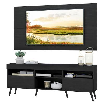 Rack Com Painel E Suporte Tv 65" Retrô Londres Multimóveis V3347 Preto Preto