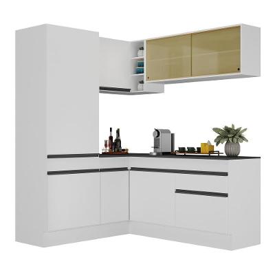 Armário De Cozinha De Canto Rodapé Multimóveis Branco/preto