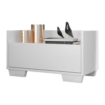 Mesa De Cabeceira 60Cm Multimóveis V3628 Branca Branco