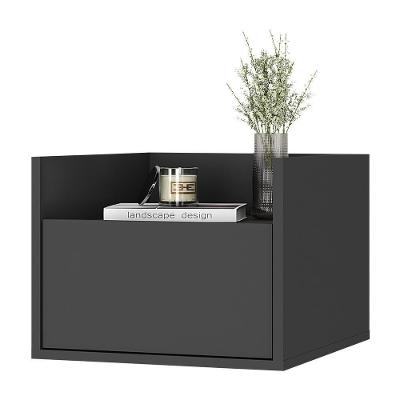 Mesa De Cabeceira 40Cm Suspensa Multimóveis V4040 Preta Preto