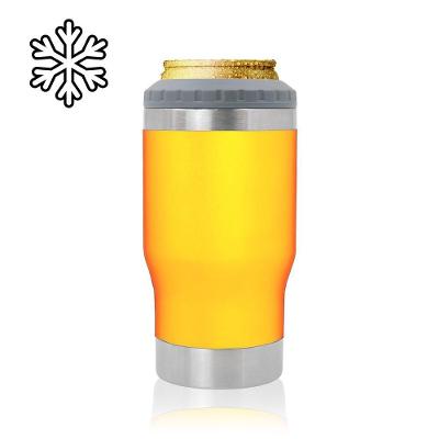 Copo Térmico Porta Lata Garrafa Long Neck Copo Abridor Laranja