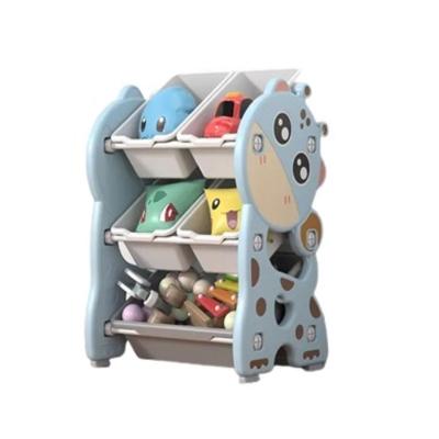 Organizador Infantil Estante Brinquedos Bau Caixa Multiuso Porta Treco Armario Quarto Bebe Azul Girafinha