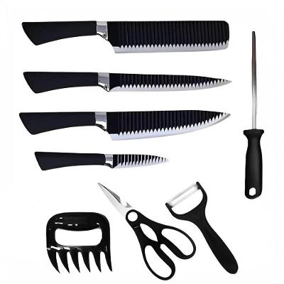 Jogo De Facas Conjunto 8 Peças Aço Inox Garra Tesoura Cozinha