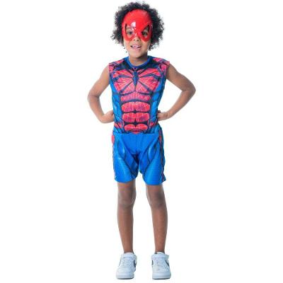Kit Fantasia Infantil Homem Aranha Com Mascara - Gg