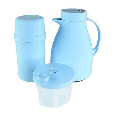 Kit Garrafa Paris 500ml Garrafa Fano 250ml E Pote Dosador 300ml Unibaby Azul