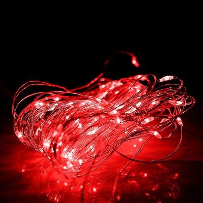 Pisca De Led Fio De Fada 20l 2 Metros A Bateria Natal Ano Novo Vermelho