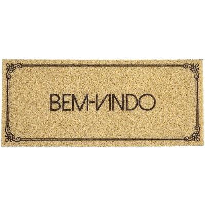Tapete Capacho Para Porta Vinil 30x70cm Bem Vindo Ornament