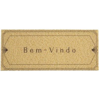 Tapete Capacho Para Porta Vinil 30x70cm Bem Vindo Line