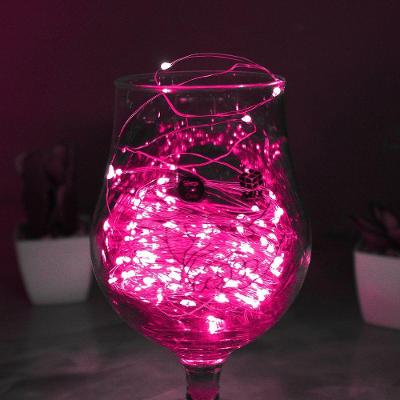 Pisca De Led Fio De Fada 20l 2 Metros A Bateria Natal Ano Novo Rosa