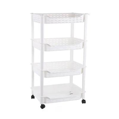 Carrinho Organizador Cozinha Multiuso Manicure Brinquedos 4 Prateleiras Fruteira Quarto Escritorio Varanda Branco