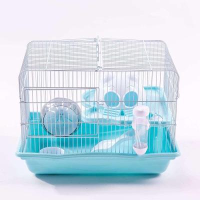 Gaiola Para Hamster Desmontavel Com 2 Andares Jaula Para Ratos E Roedores Com Brinquedos Completa Azul; Tamanho: U