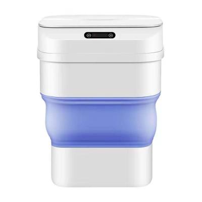 Lixeira Automatica Sensor Smart Cesto De Lixo Retratil Inteligente A Prova Agua Viagem Camping Praia Azul; Tamanho:U