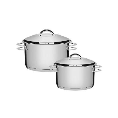 Caçarola Funda 20 Cm 3,6 L + Caçarola Funda 16 Cm 1,8 L Solar Em Aço Inox Fundo Triplo Tramontina