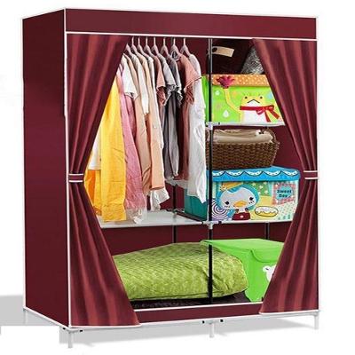 Guarda Roupa Grande 105cm Cabideiro Arara Organizador Portatil Sapateira Dobravel Multiuso Praia Vermelho; Tamanho: U