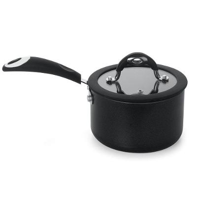 Panela Dom Preta 18 Cm 2,3 L Em Alumínio Com Revestimento Interno Antiaderente E Alças Em Silicone