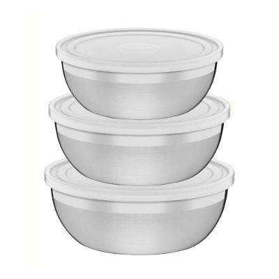 Kit 3 Potes Tramontina Freezinox Inox com Tampa Plástica
