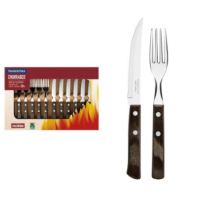 Jogo de Talheres Churrasco 12 Peças Inox/Castanho Tramontina