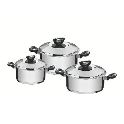 Jogo De Panelas Tramontina Solar Baquelite Em Aço Inox Fundo Triplo 3 Peças