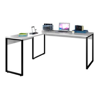 Mesa de Escritório em L 150x150 Studio Industrial Branco