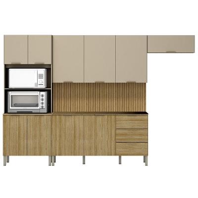 Armário De Cozinha 4 Peças Charm04 Balcão Sem Tampo 160cm K02 Freijó/vanilla - Mpozenato