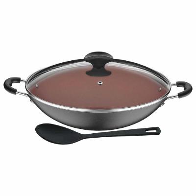 Wok Tramontina Vermont Em Alumínio Antiaderente Starflon Max Com Tampa Grafite 32 Cm 4,5 L